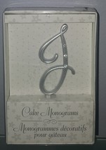 N) Small Rhinestone Silver Monogram Letter “J”  Wedding Cake Topper 3&quot; L... - £3.93 GBP