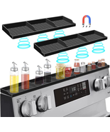 30&quot; Magnetic Stove Top Shelf Silicone Spice Rack Kitchen Organizer Black - $21.65