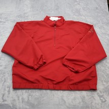 Orvis Jacket Mens L Red Polyester Windbreaker Pull over Chest Zip Outerwear - $39.58