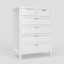 Lorraine 6 Drawer Chest, White - $14,697.70 MXN