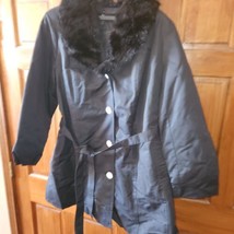 NEW Dennis Basso Womens coat, faux fur collar black size 3xl - £35.44 GBP