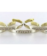 Quote Bracelet Silver Cuff Bangle Bracelet Word Jewelry Silver Brass YOU... - $13.29