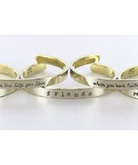 Quote Bracelet Silver Cuff Bangle Bracelet Word Jewelry Silver Brass YOU... - £14.82 GBP