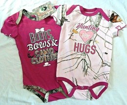 Baby Girls Mossy Oak Bodysuit 24 Months Pink Camo NEW Outfit Set 2pc - £18.36 GBP