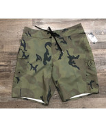 Volcom Mens Size 28 Green Camo Camouflage Board Shorts Trunks New with Tags - £20.49 GBP