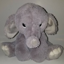 Aurora Gray Elephant Plush 8.5&quot; Stuffed Animal Toy Big Sad Eyes Baby White 2016 - £14.00 GBP