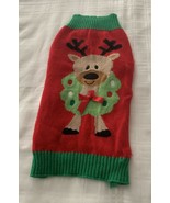 Simply Dog Reindeer Wreath Design Dog Christmas Sweater Warm Winter Wear... - £8.98 GBP