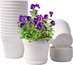 Homenote Pots For Plants, 15 Pack 6 Inch Plastic Planters With Multiple Drainage - £27.73 GBP