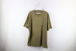 Vintage Lands End Mens XL Distressed Blank Short Sleeve T-Shirt Olive Green - $29.65