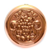 Vintage Copper Jello Round Mold Fruits And Leaves Thick Copper Hanging 6... - £10.57 GBP