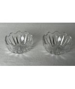 2 Vintage Clear Glass Round Bowl with Scalloped Edge Starburst Bottom  - £7.51 GBP