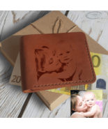 Personalized Engraved Photo Wallet. Leather Custom Handmade Mens Picture... - £35.14 GBP