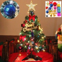 Mini Christmas Tree Artificial Small Christmas Tree with LED Lights Table Top Li - £36.03 GBP