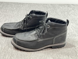Timberland Boots Mens Size 11 Black Moc Toe Chukka Lug Sole Leather A167... - $911.13 MXN