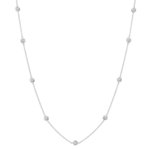 Authentic Crislu 4 mm Bezel Set Short Necklace (16&quot;), Platinum - £92.58 GBP