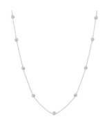 Authentic Crislu 4 mm Bezel Set Short Necklace (16&quot;), Platinum - £91.08 GBP