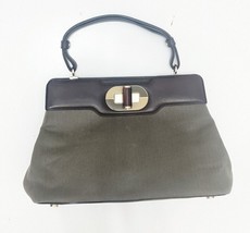 Authentic BVLGARI Isabella Rosselini Gray Brown Multi Jacquard Leather H... - £311.09 GBP