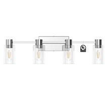 4-Light Modern Vanity Light Fixtures Over Mirror, Chrome Bathroom Light Fixtures - £103.01 GBP