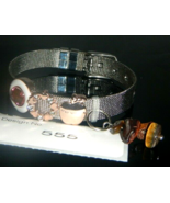 Tiger Eye Gemstone- Stainless Steel Mesh Keeper Bracelet-Band-Slide Char... - £7.72 GBP