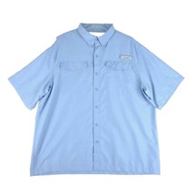 HABIT Men&#39;s 2XL Blue River Guide Fishing Vented UV Short Sleeve Button Up Shirt - £15.44 GBP