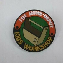 Vintage The Home Depot Kids Workshop Round Lapel Hat Pin - £4.25 GBP