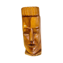 Vintage Small Hand-Carved Wooden TIKI Head God Figurine Statue Tropical - £15.80 GBP
