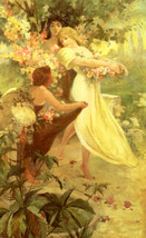 painting Giclee Nouveau Alphonse Mucha Spirit Of Spring Vintage   Print Canvas - £8.17 GBP+