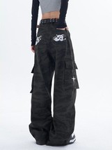 Retro Black Camouflage Cargo Pants - $750.65 MXN
