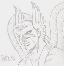 Ramona Fradon Signed Silver Age Hawkman Original DC Comics / JLA JSA Art Sketch - £156.60 GBP