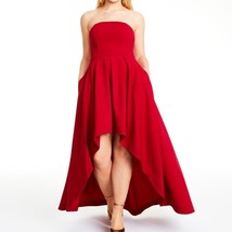Speechless Red Pocketed Sleeveless Strapless Maxi Formal Hi-Lo Dress - £19.03 GBP