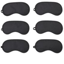 6 Pack Polyester Eye Mask Black Sleep Shade Blindfold For Travel Sleepin... - $8.90