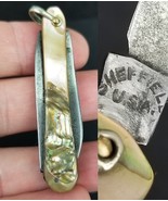 antique Sheffield USA pocket knife gentleman&#39;s Abalone shell small - €42,89 EUR