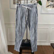 Free People Blue Stripe Taper Pants Tie Waist 4 - $482.11 MXN