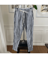 Free People Blue Stripe Taper Pants Tie Waist 4 - €22,24 EUR
