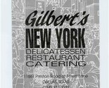 Gilbert&#39;s New York Delicatessen Restaurant Menu Preston Road Dallas Texa... - $27.72