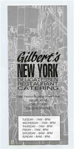 Gilbert&#39;s New York Delicatessen Restaurant Menu Preston Road Dallas Texas 1990&#39;s - £22.15 GBP