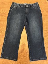 Bandolino Jeans Womens 14 Comfort Stretch Waistband Cropped Capri Blue High Rise - $10.53