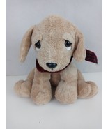 Tri Russ Dog Light Brown Red Plaid Scarf Plush 9&quot; - £9.91 GBP