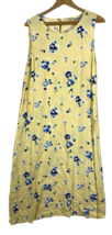 Bobbie Brooks Sundress Dress XL Yellow Blue Floral Vintage 90s Cottageco... - $679.41 MXN