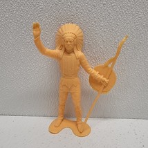 Vintage 1964 LOUIS MARX &amp; CO. Indian Chief Figure Spear Shield Plastic 6&quot; - $14.79 CAD