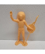 Vintage 1964 LOUIS MARX &amp; CO. Indian Chief Figure Spear Shield Plastic 6&quot; - $14.79 CAD
