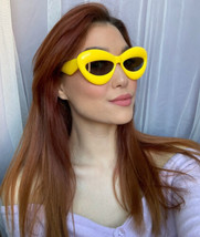 New Fashionista “Maskarade” Elegant Yellow Geometric Women&#39;s Sunglasses - £10.35 GBP