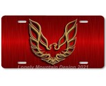 Pontiac Firebird Inspired Art on Red FLAT Aluminum Novelty License Tag P... - $17.99