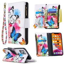 for iPhone 14 (Color: Two Butterfly) Durable Pattern Leather Wallet Magn... - $58.00