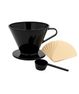 Single Cup Pour Over Coffee Dripper with Scoop &amp; 10 Filters – #2 Cone Br... - $202.26 MXN