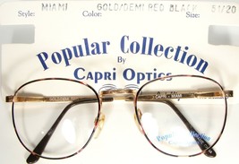 Popular Collection by Capri MIAMI GOLD / DEMI RED BLACK EYEGLASSES 51-20... - €16,95 EUR