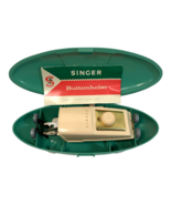 Vintage 1960&#39;s Singer Buttonholer Attachment, Green Case with manual - £11.29 GBP