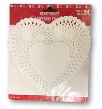 24 Die Cut White Heart Shaped Paper Doilies - $8.90