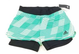 Adidas Soccer Women&#39;s Green 2-In-1 Tango Climalite Performance Shorts Large - $23.41