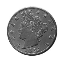 U.S. 5 Cents 1883-1914 Nickel-Plated Foreign Copy Coin Source - £6.66 GBP